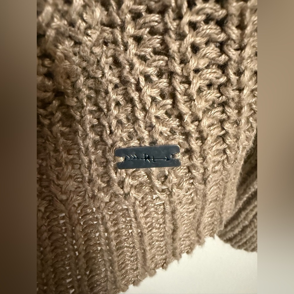 Ralph Lauren Denim & Supply Linen Knit Cardigan Sweater Brown Women’s XL - Picture 4 of 5